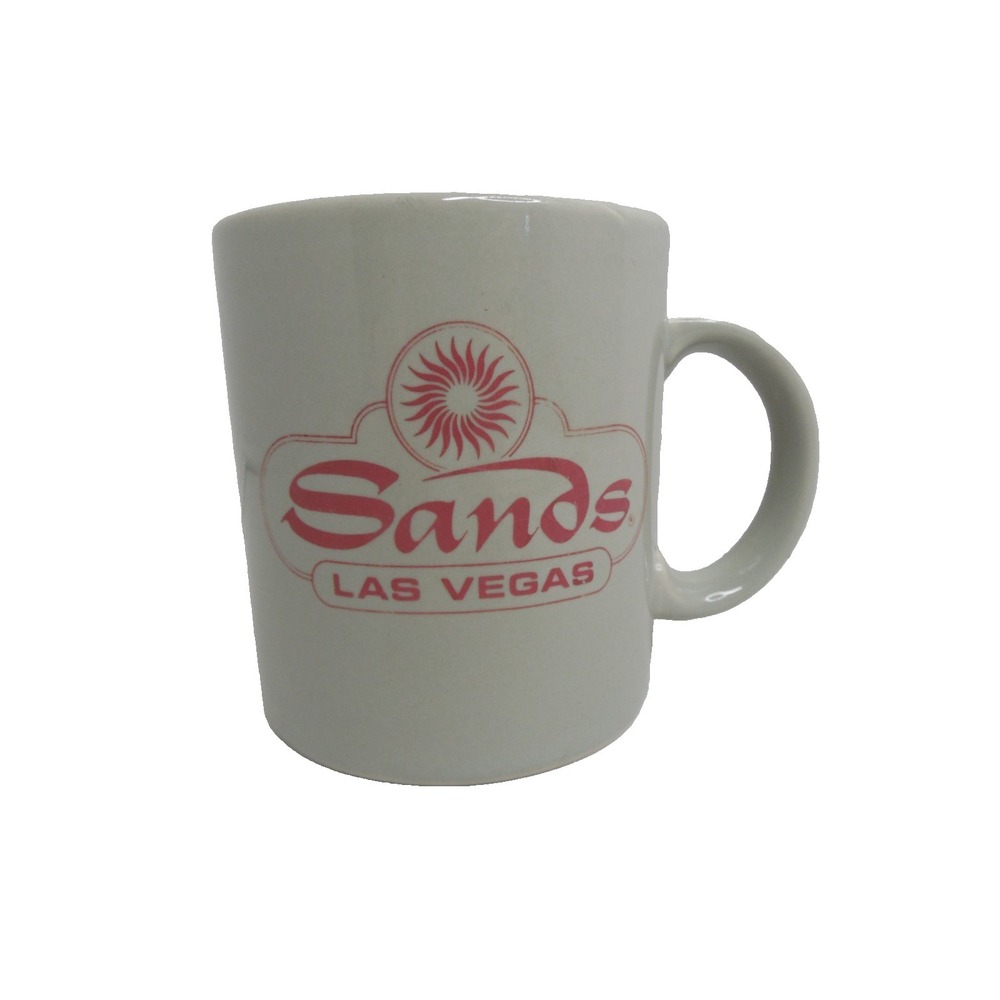 SANDS Las Vegas Porcelain Coffee Mug Tea Cup Souvenir Pearl / Mauve 10 oz